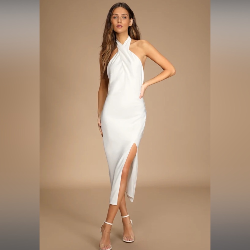 White halter dress